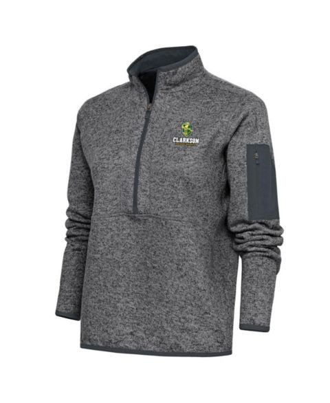 Женские куртки Antigua Women's Heather Charcoal Clarkson Golden Knights Fortune Digital Thermal Half-Zip Jacket