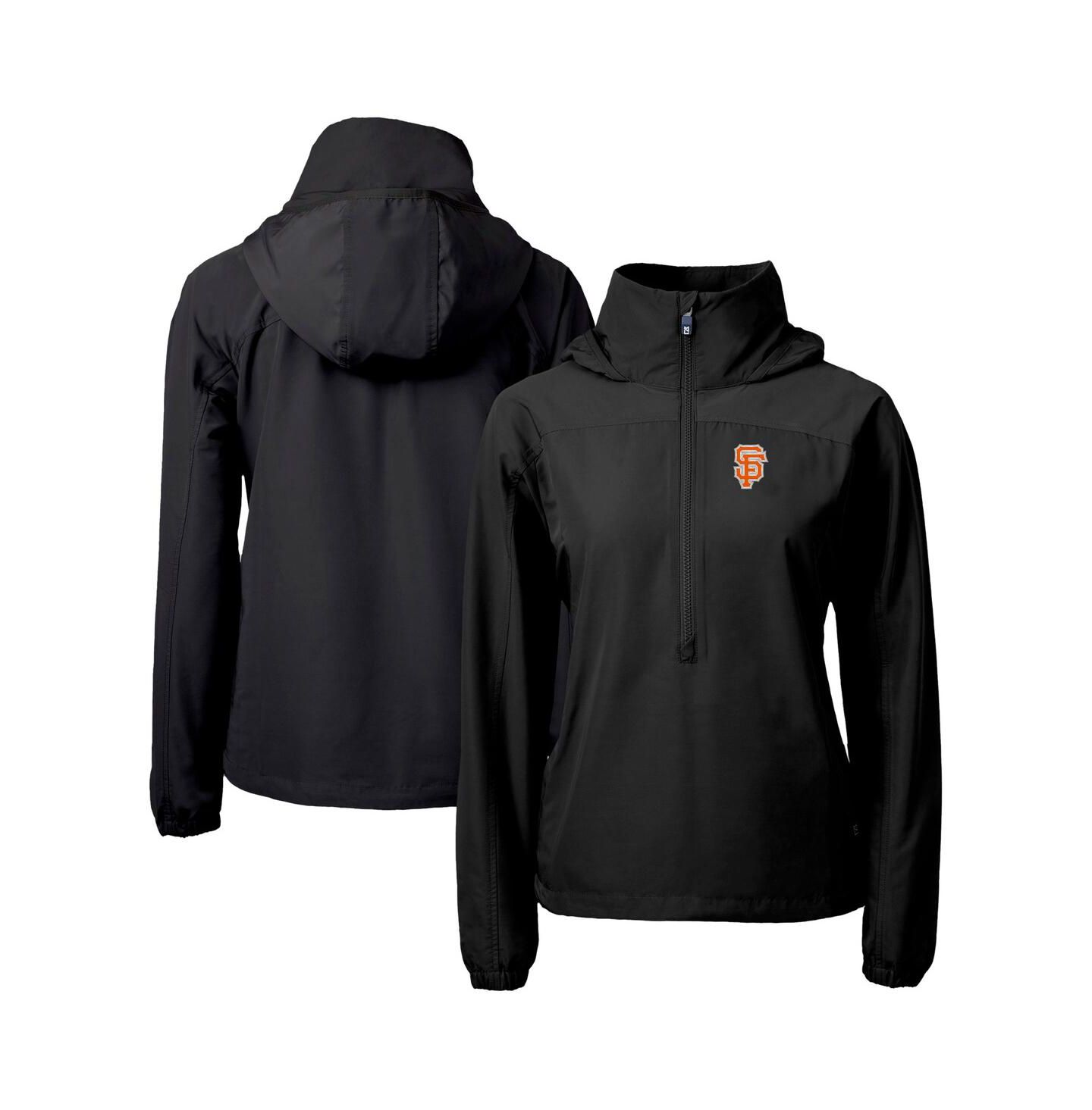 Женская куртка Cutter & Buck Black San Francisco Giants City Connect Charter Eco Half-Zip Anorak — фото 1