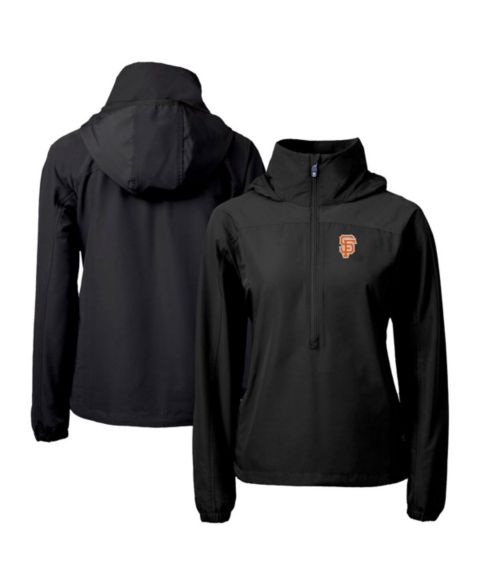 Женские куртки Cutter & Buck Women's Black San Francisco Giants City Connect Charter Eco Half-Zip Anorak Jacket