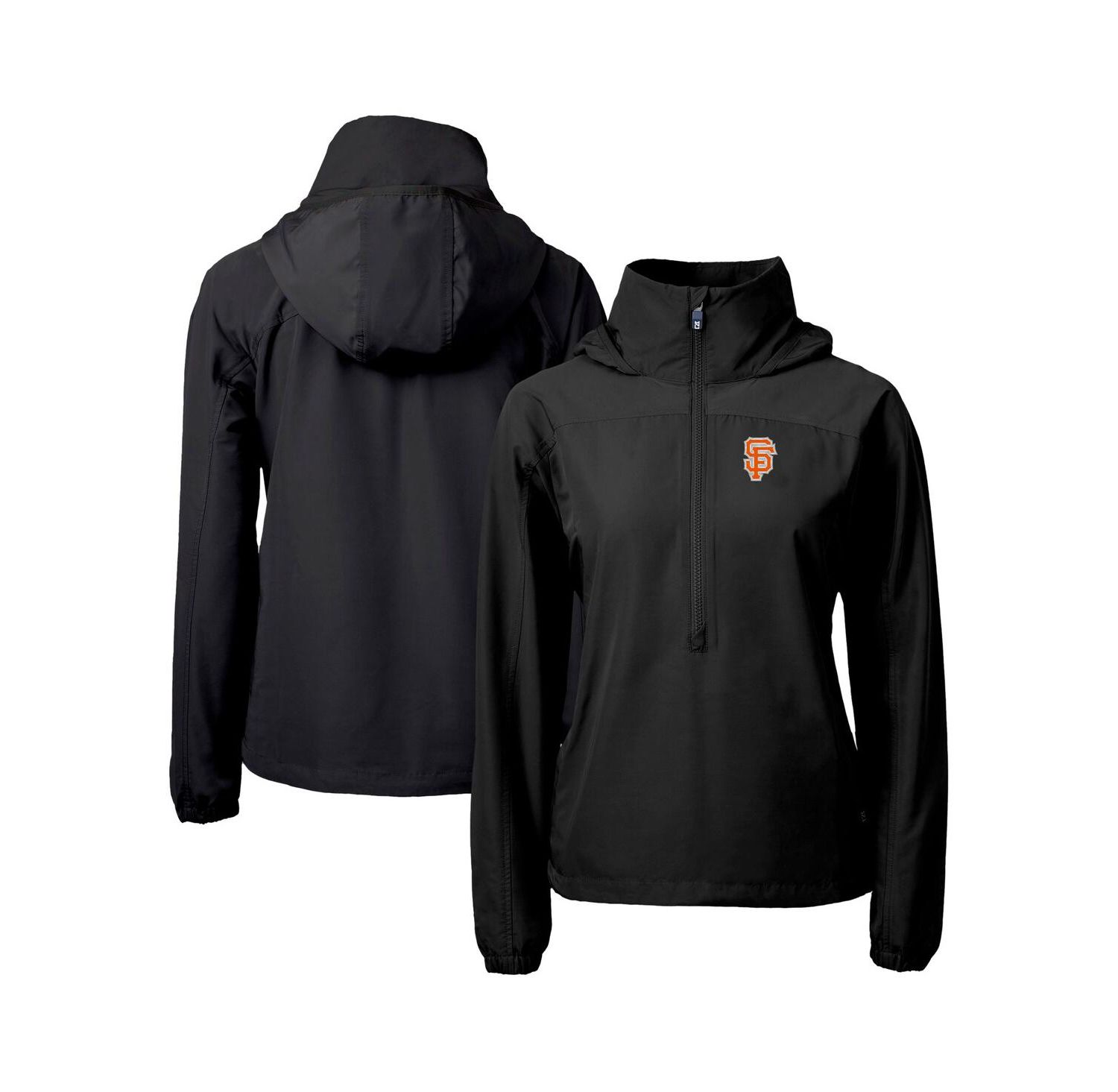 Women's Black San Francisco Giants City Connect Charter Eco Half-Zip Anorak Jacket