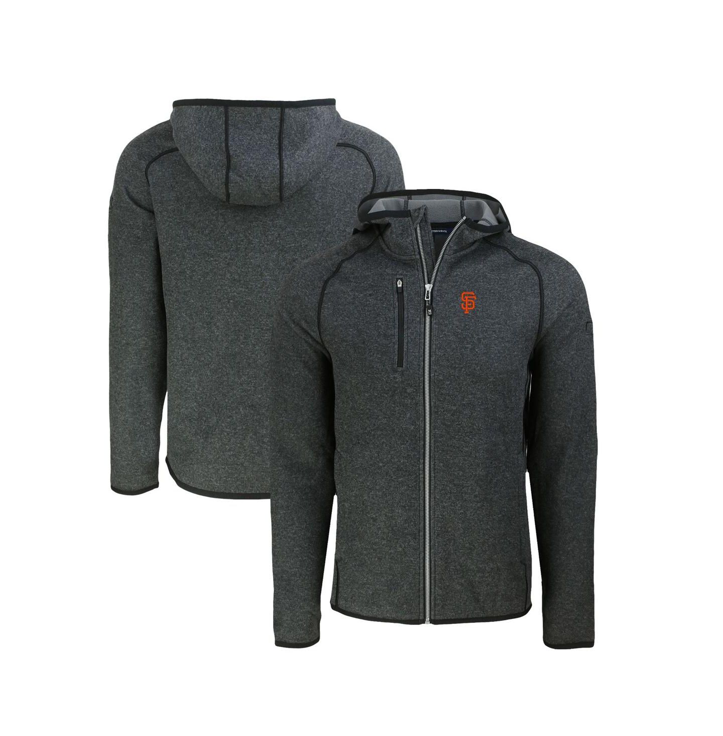 Мужская куртка Cutter & Buck Heather Charcoal San Francisco Giants Mainsail Full-Zip Hooded — фото 1
