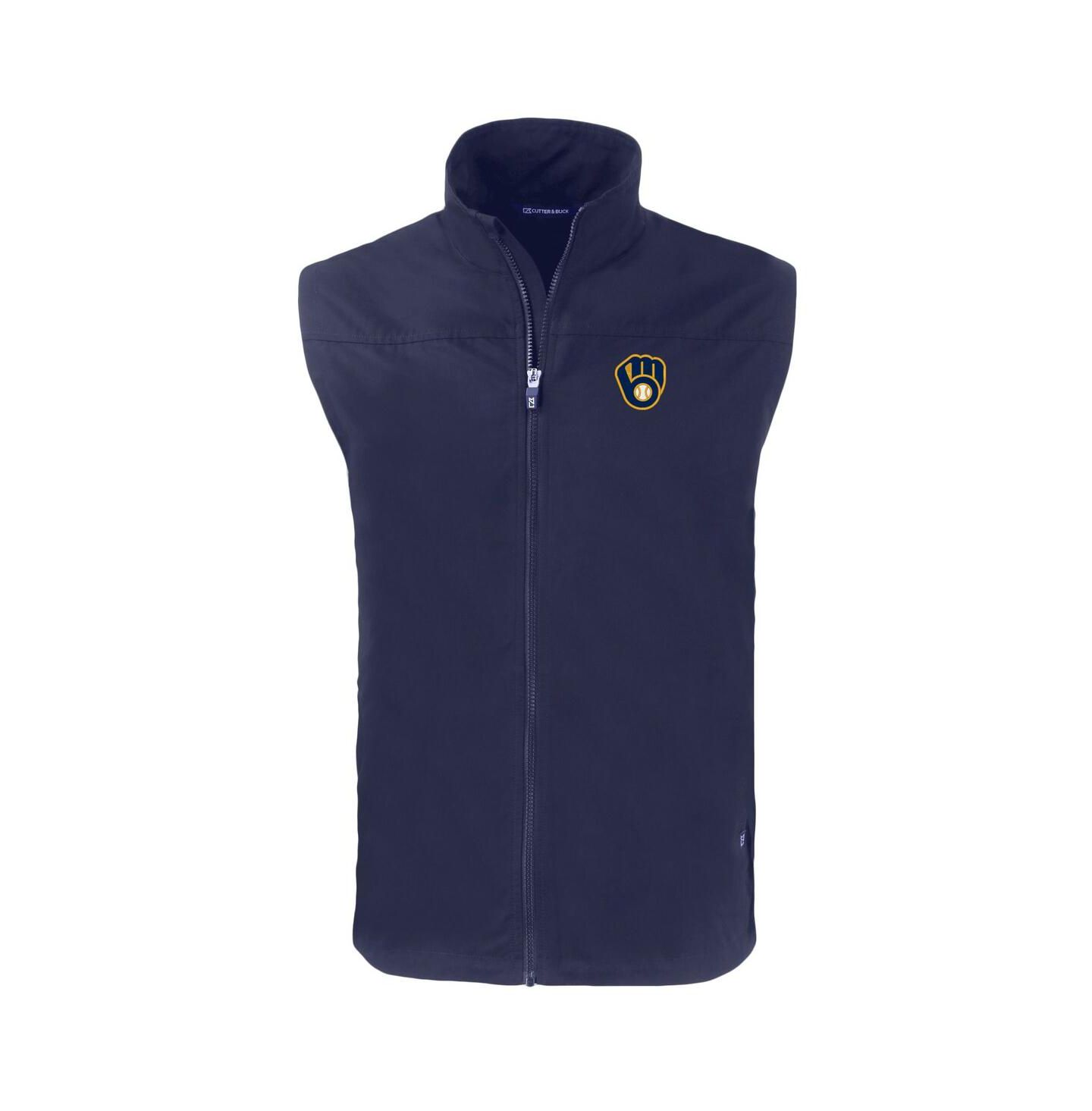 Мужской жилет Cutter & Buck Navy Milwaukee Brewers Charter Eco Full-Zip Vest — фото 3
