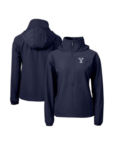 Женские куртки Cutter & Buck Women's Navy Yale Bulldogs Charter Eco Half-Zip Anorak Jacket