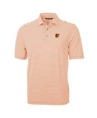 Men's Orange Baltimore Orioles Virtue Eco Pique Stripe Polo Shirt