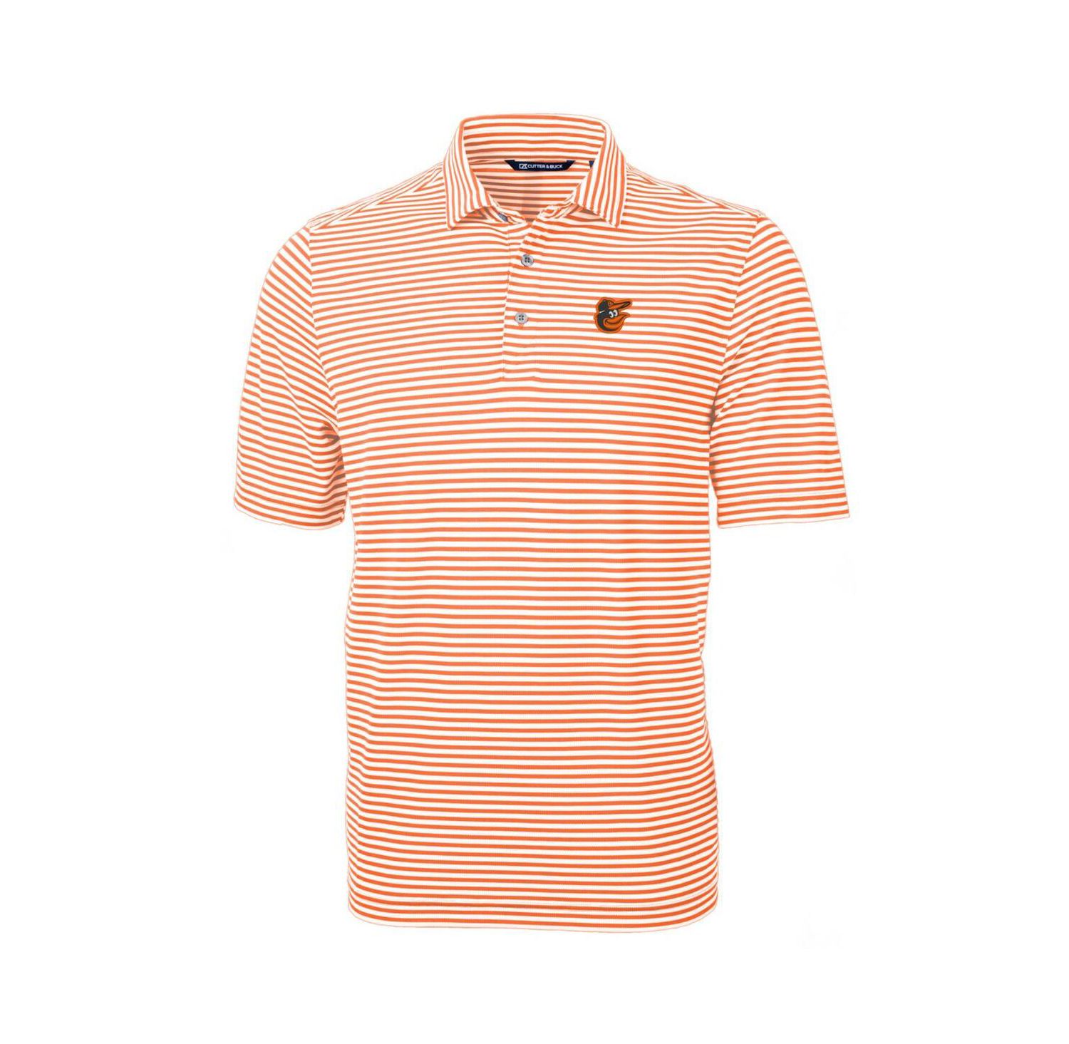 Men's Orange Baltimore Orioles Virtue Eco Pique Stripe Polo Shirt