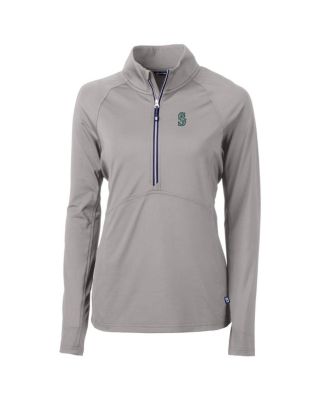 Women's Gray Seattle Mariners Adapt Eco Knit Stretch Half-Zip Pullover Top