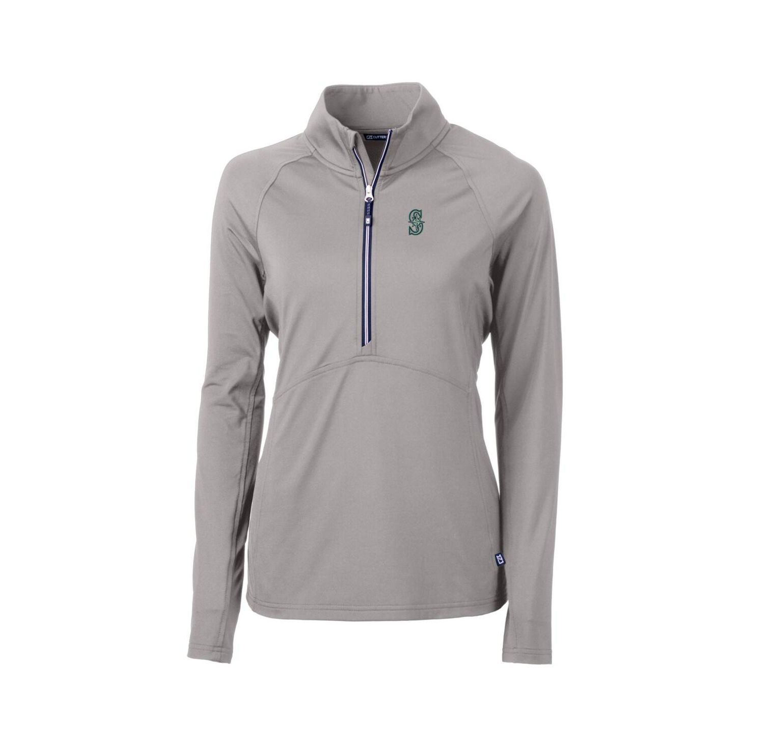 Women's Gray Seattle Mariners Adapt Eco Knit Stretch Half-Zip Pullover Top