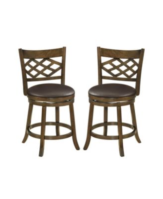 Counter Height Bar Stools Set of 2 with Rubber Wood Frame