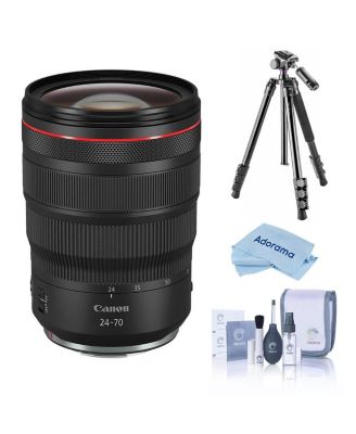 RF 24-70mm f/2.8 L IS USM Lens, Bundle with Share: Takama Flip-Zip 4-Section Aluminum Multi-Functional Photo Tripod/Monopod, Cleaning Kit