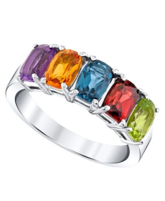 Multi-Gemstone (3-1/4 ct. t.w.) Ring in Sterling Silver