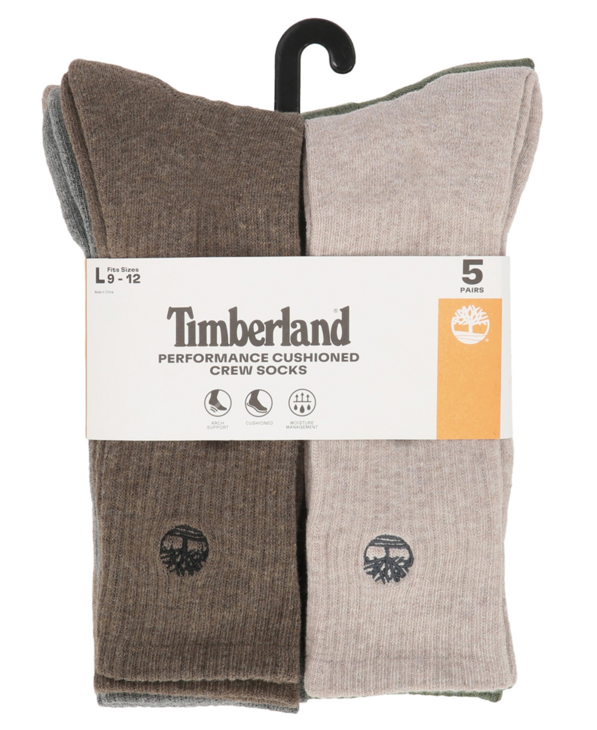 Timberland Men's 5-Pair Rivington Crew Socks