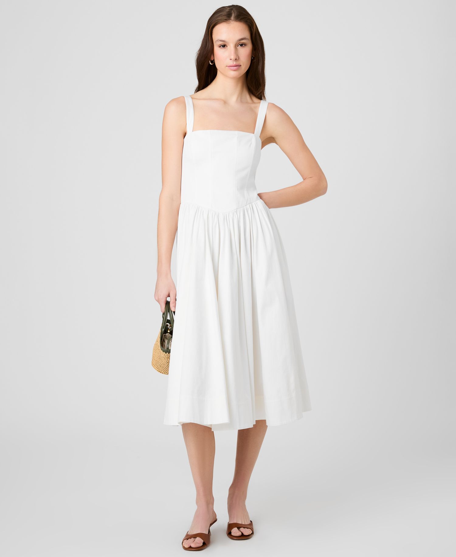Women's Fitted Bodice Midi Dress