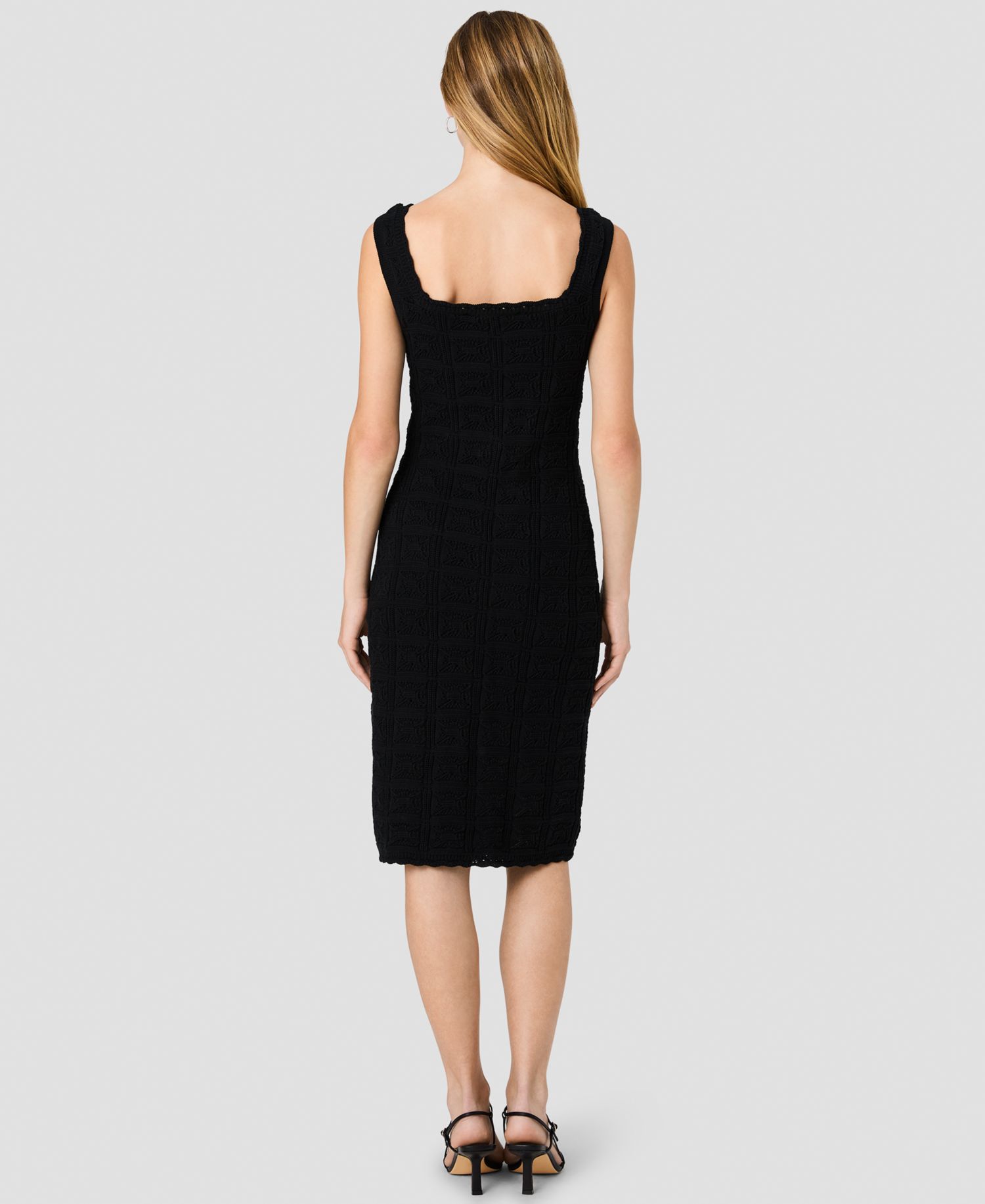 Women's Nellis Square Crochet Knit Midi Dress