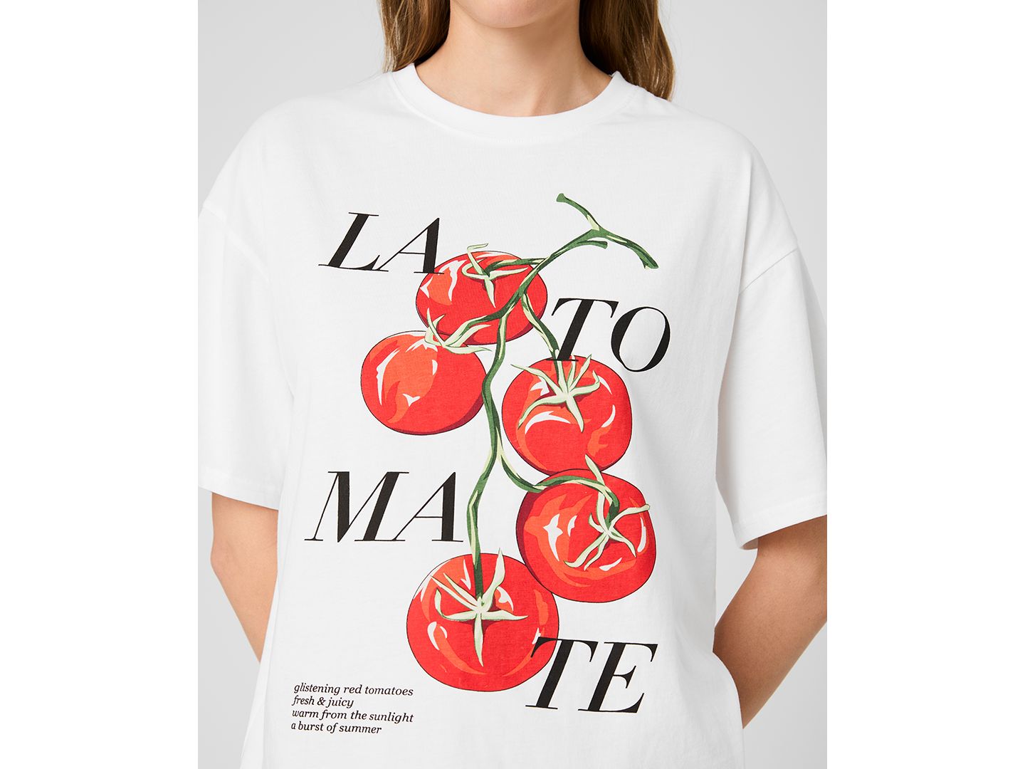 Женская футболка French Connection La Tomate Printed Oversized Cotton, цвет: Белый — фото 2