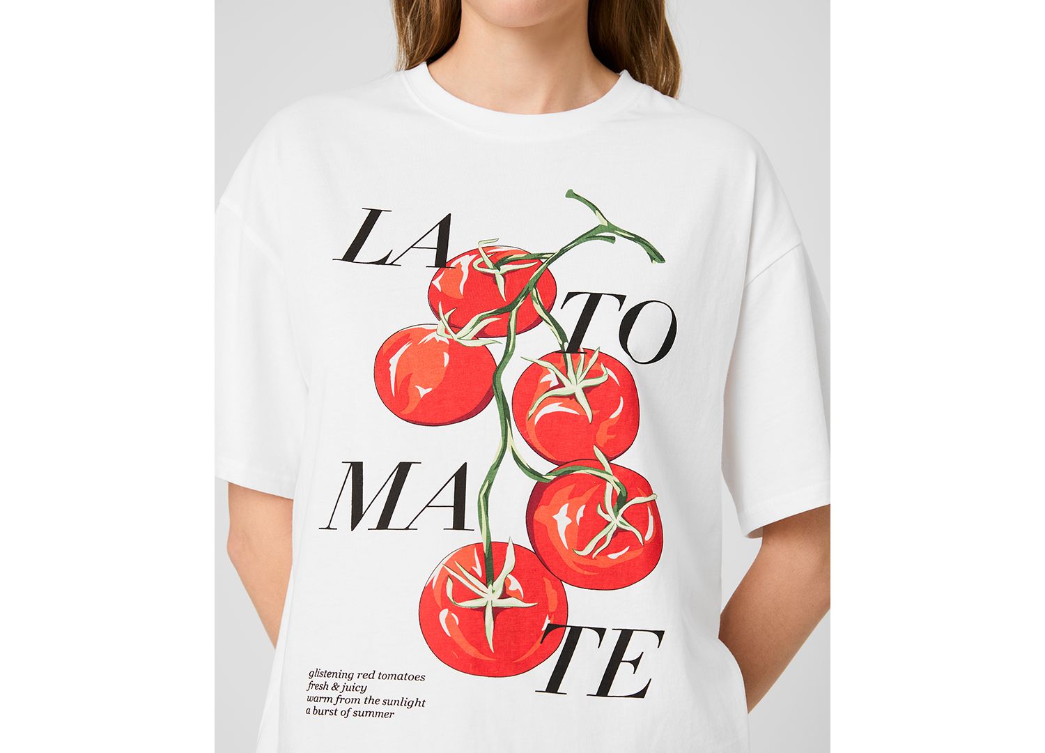 Women's La Tomate Printed Oversized Cotton T-Shirt