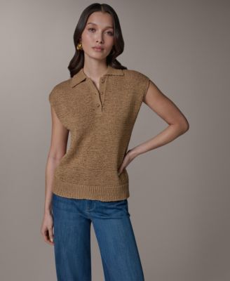 Women's Sleeveless Polo Sweater