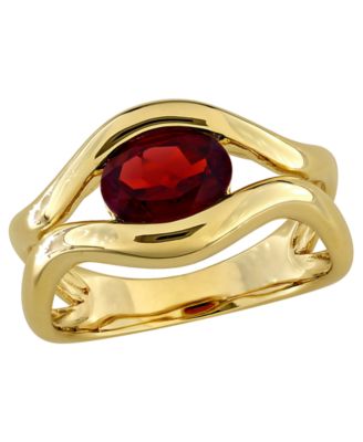 Garnet (1-3/8 ct. t.w.) Ring in 18k Gold Flash Plated Sterling Silver