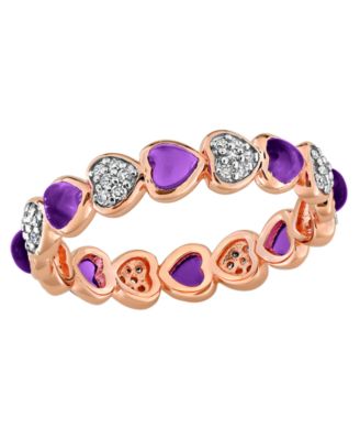 Amethyst (1-5/8 ct. t.w.) and Diamond (1/5 ct. t.w.) Ring in 18k Rose Gold Flash Plated Sterling Silver (Also Available in Blue Topaz)