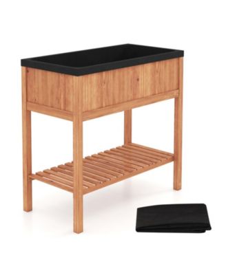 Raised Garden Bed with Lower Storage Shelf