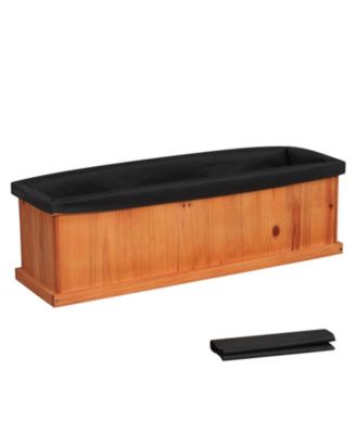 Pine Wood Planter Box with Drainage Holes and Liner