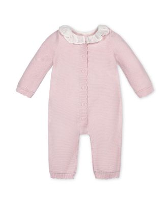 Baby Organic Ruffle Collar Button Front Sweater Romper