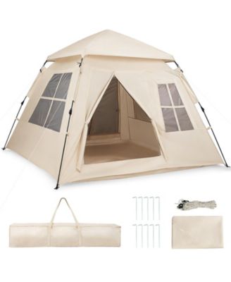 4 Person Camping Tent Portable Automatic Easy Setup with Rainfly and 2 Doors