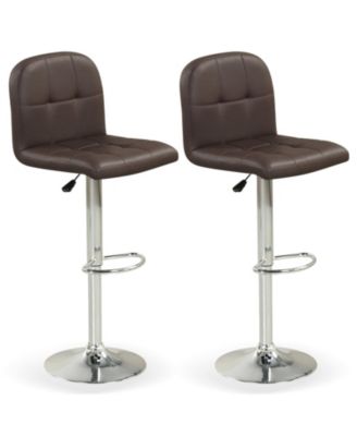 Swivel Bar Stools Set of 2 with Backrests Footrests and Metal Base for Kitchen