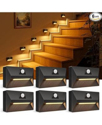 Motion Sensor Stair Lights Rechargeable 6 Pack 3 Modes 3 Color Temperatures Magnetic Stick On Night Lights for Stairs Hallway