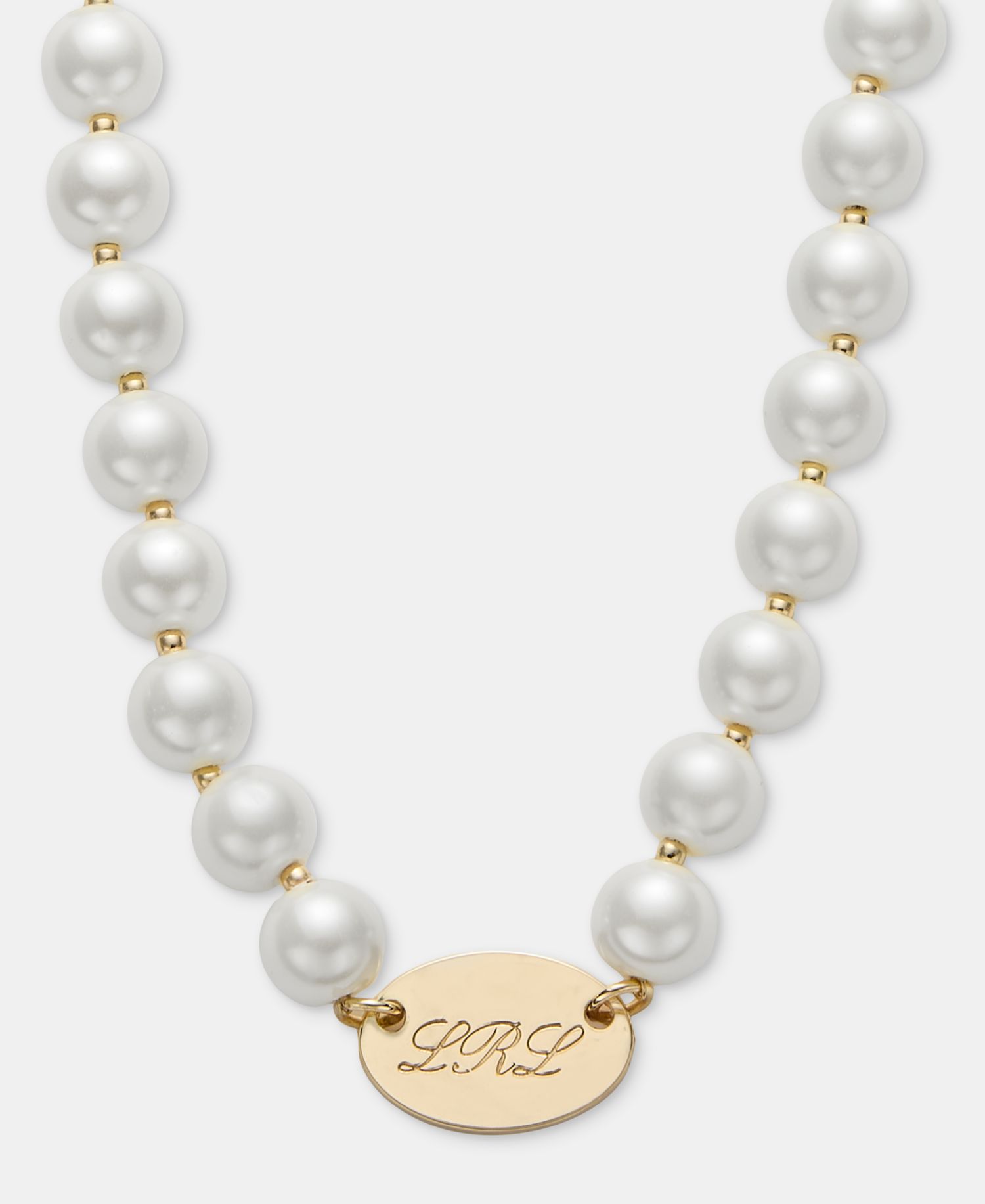 Imitation Pearl Logo 16" Collar Necklace