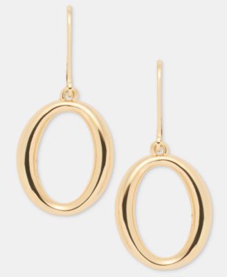 Open Oval Drop Earrings 