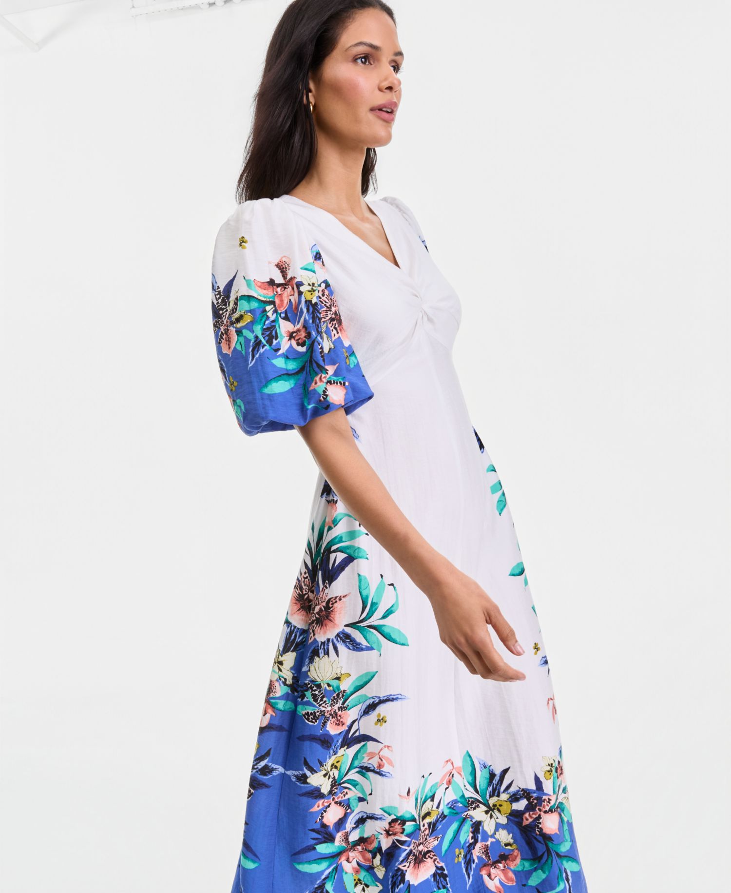 Women's Short Sleeve Printed Maxi Dress
