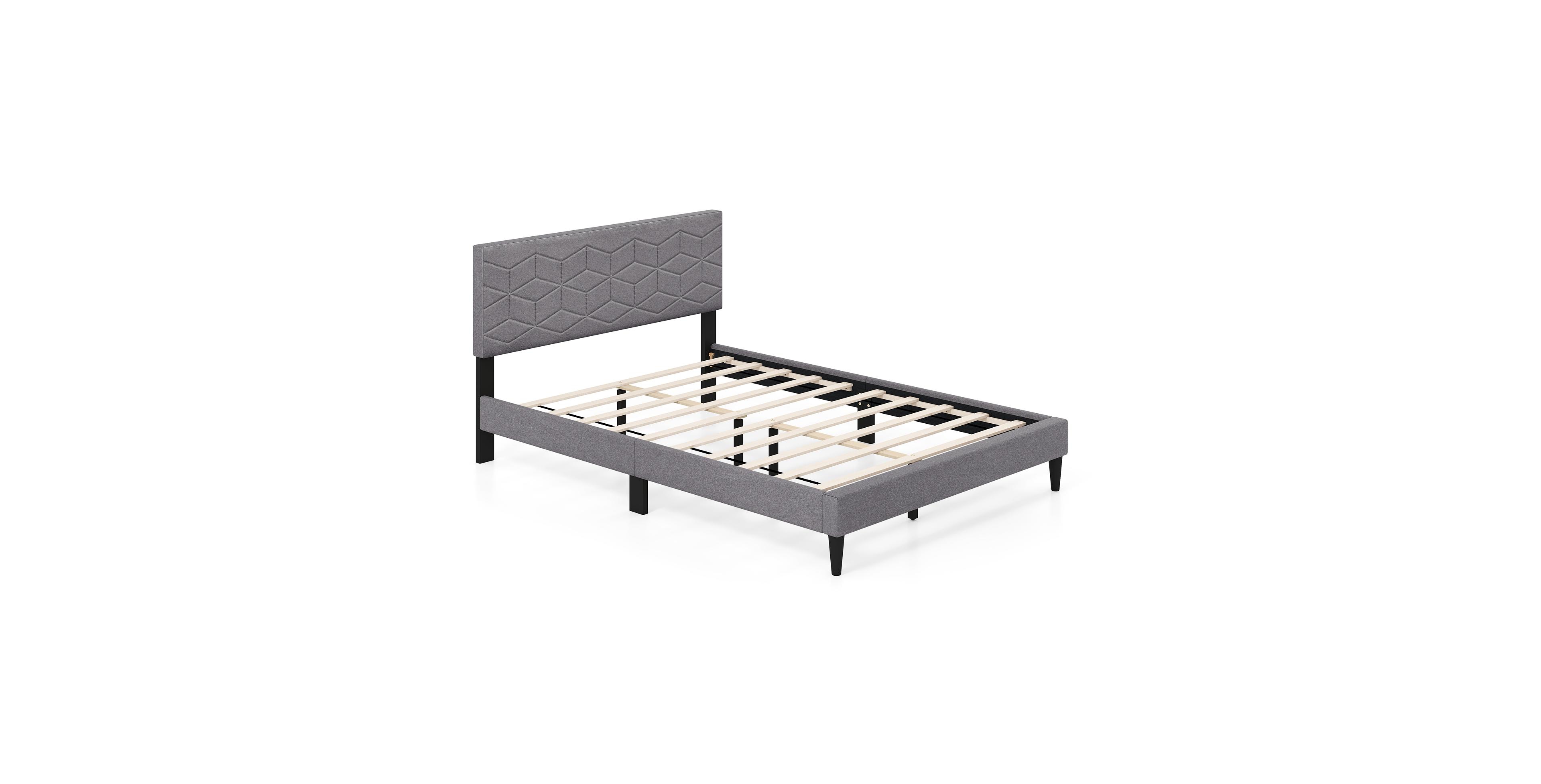 Slickblue Linen Fabric Upholstered Platform Bed Frame