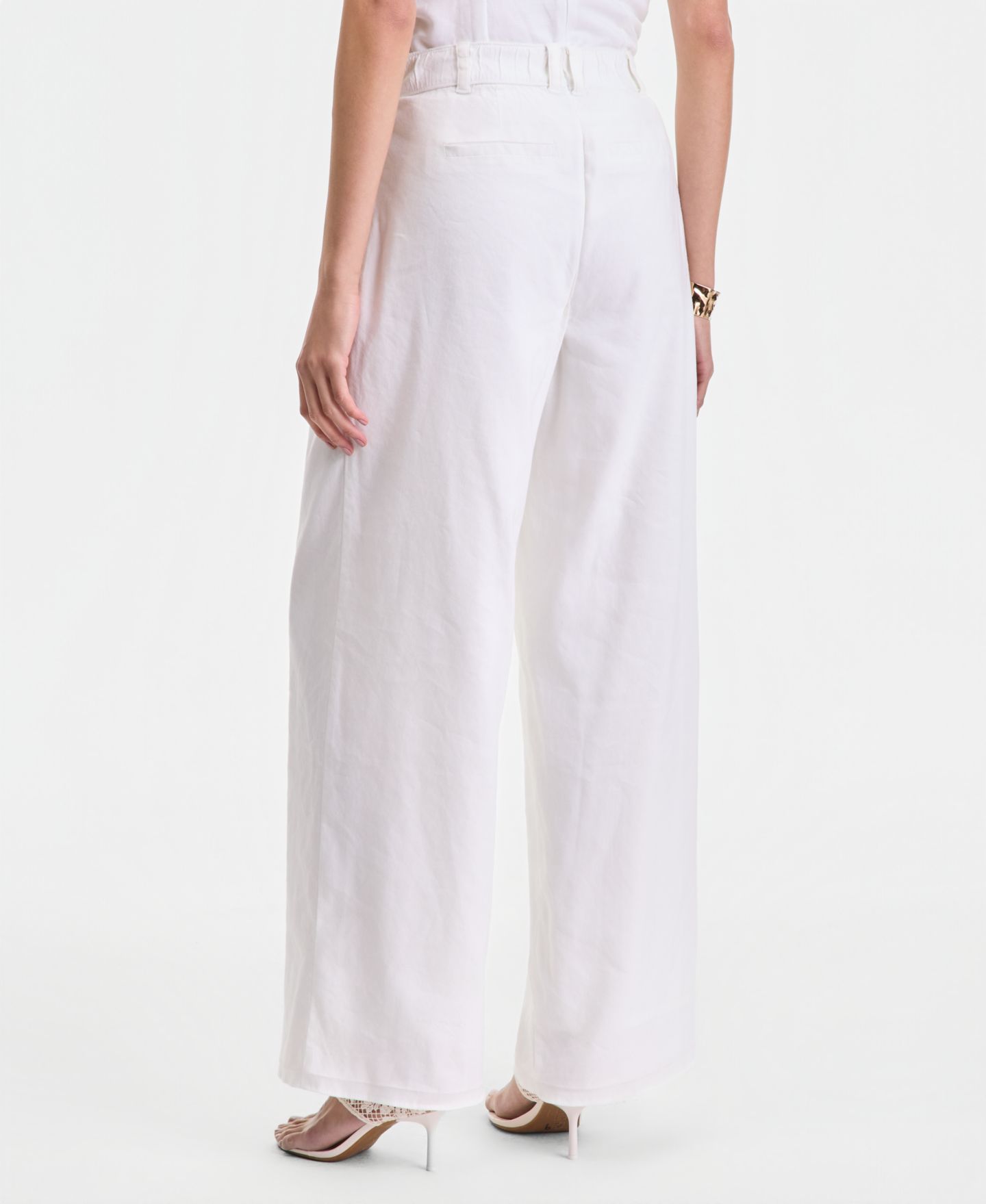 Женские брюки I.N.C. International Concepts Linen-Blend Wide-Leg, цвет: Яркий белый — фото 3