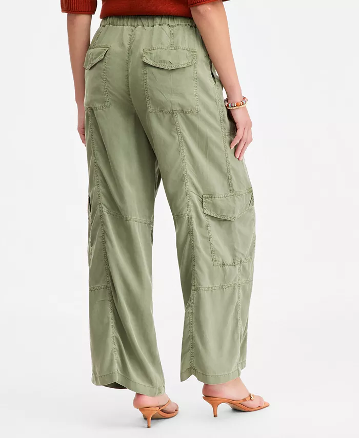Women's Pull On Paperbag Cargo Wide Leg Pants - thumbnail 2