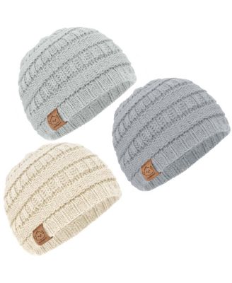3pk Warmzy Baby Beanies, 0-36 months Baby Hats, Baby Winter Hat for Newborn, Infant, Toddlers, Boys, Girls
