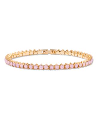 Gold-Tone Plated Isabella Opal Blush Tennis Bracelet