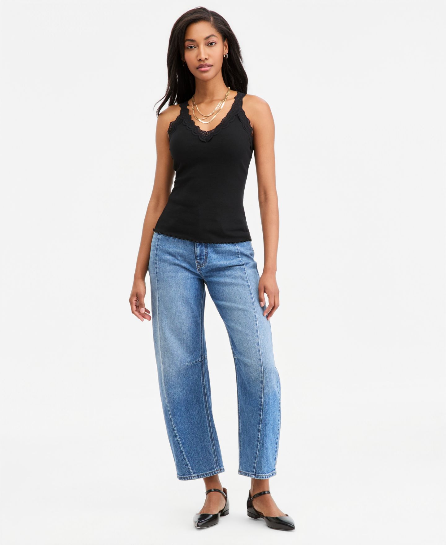 Женский топ On 34th Lace-Trim Ribbed Tank Top, цвет: Яркий белый — фото 6