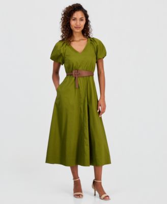 Women's Belted Midi Dress