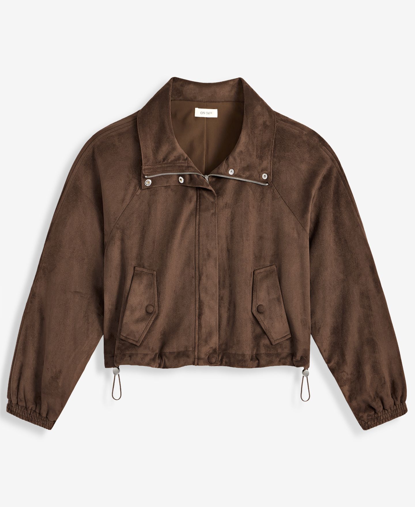 Женская куртка On 34th Faux-Suede High Collar Utility, цвет: Земляной коричневый — фото 6