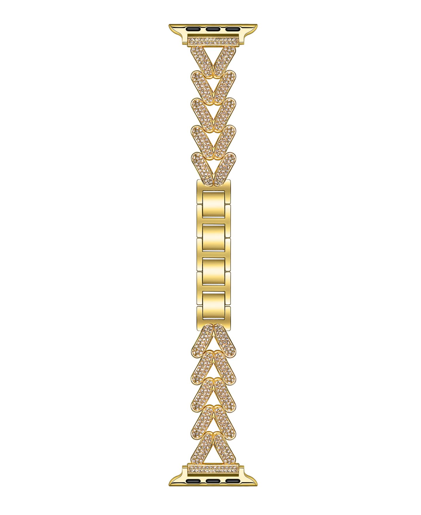 Ремешок для часов Posh Tech Valentina Stainless Steel and Rhinestone Band for Apple Watch, цвет: Золотой — фото 3