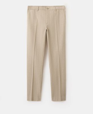 Men's Slim-Fit Striped Linen-Cotton Pants