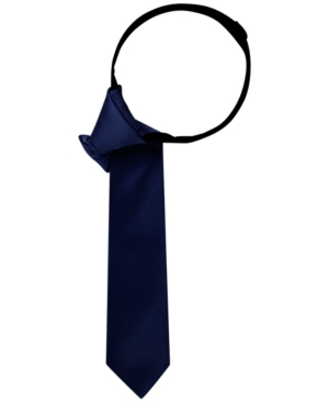 Tommy Hilfiger Kids' Big Boys Solid-hue Twill Zipper Tie In Navy