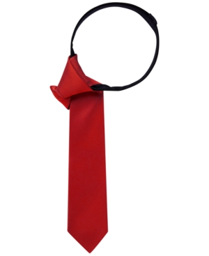 Shop Tommy Hilfiger Big Boys Solid-hue Twill Zipper Tie In Red