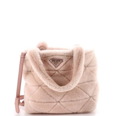 Triangle Tote Quilted Shearling