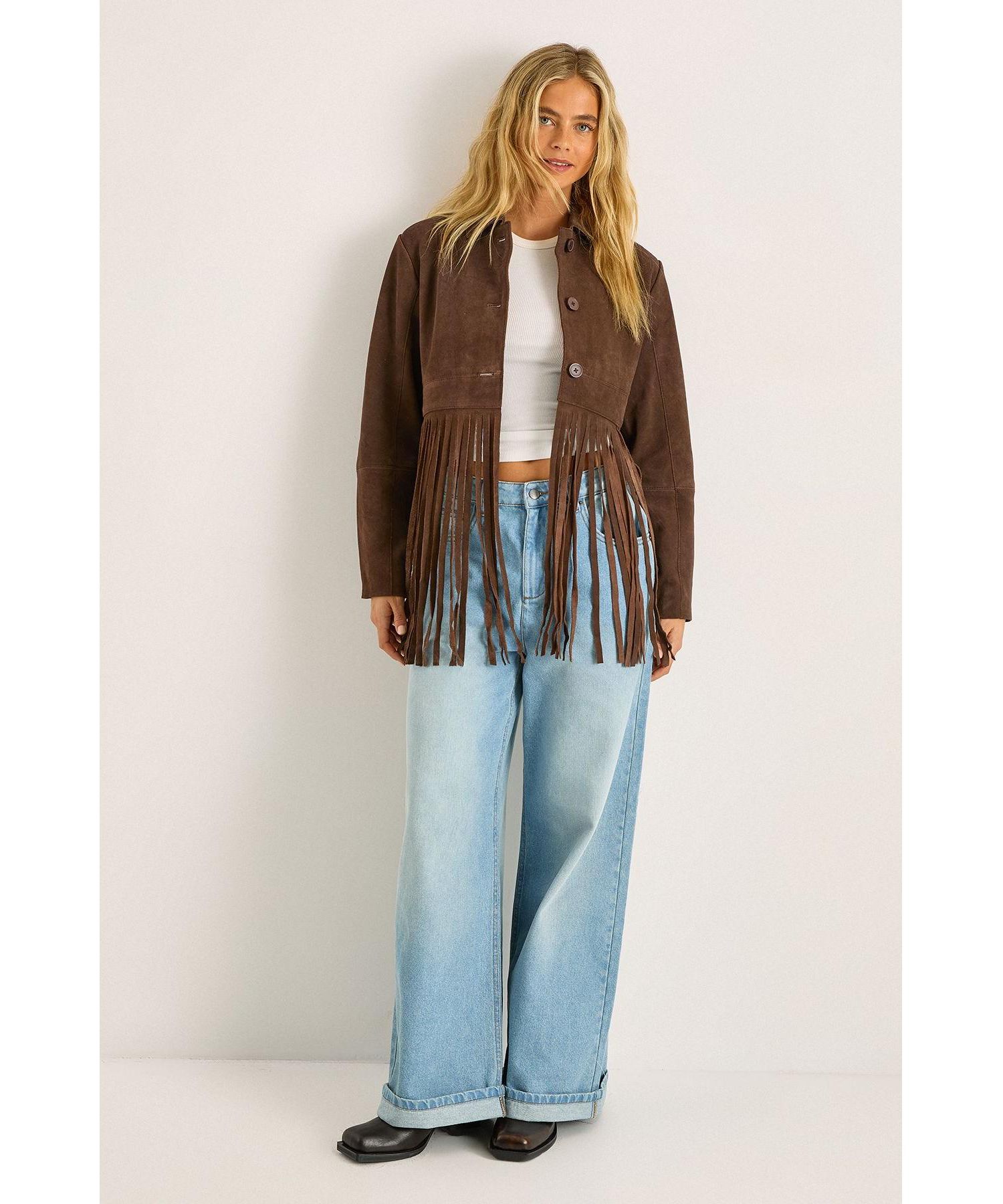 Women's Real Suede Fringe Jacket