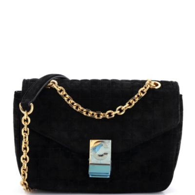 Medium C Bag Quilted Suede