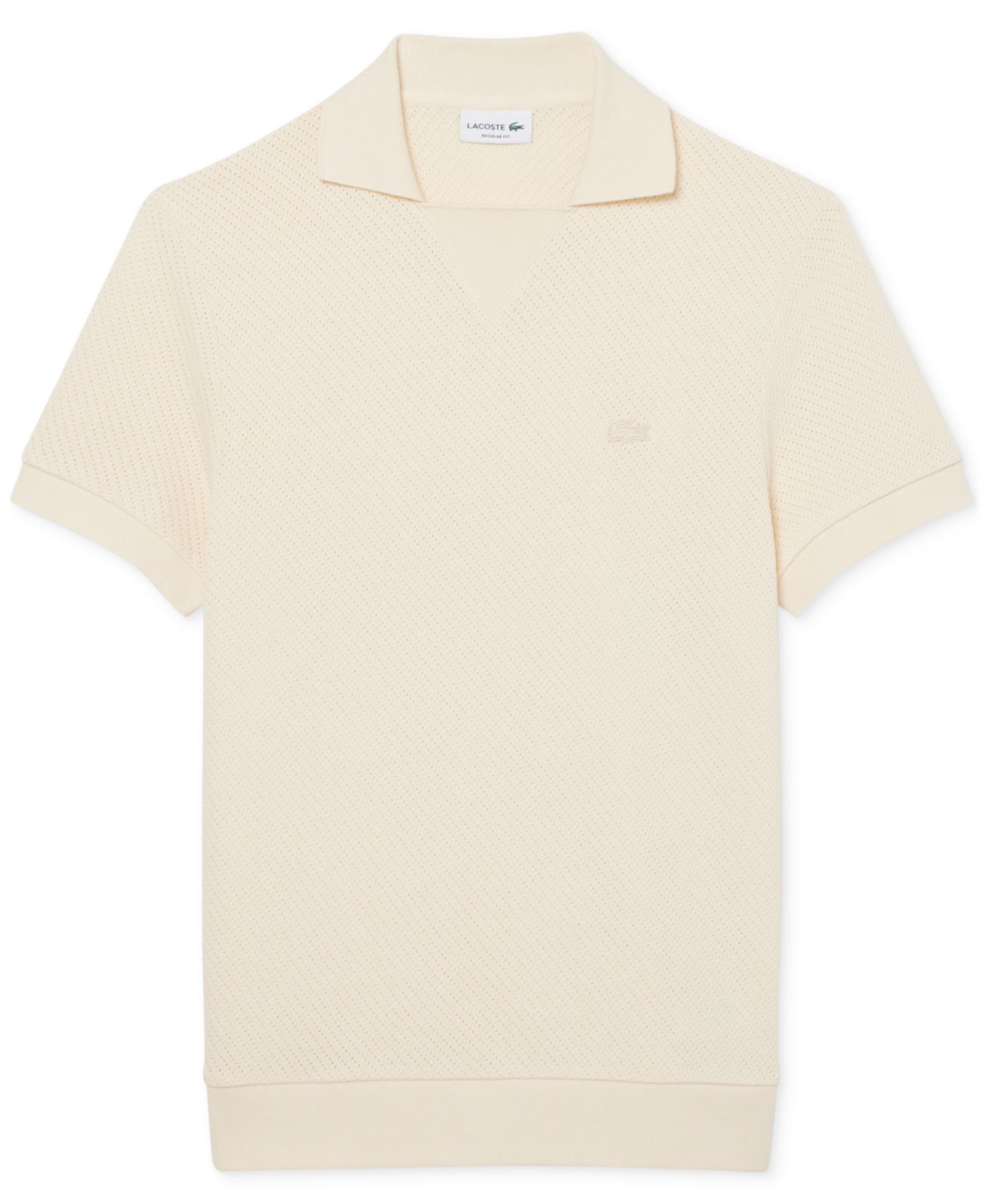 Мужское поло Lacoste Regular-Fit Lacy Cotton Polo Shirt, цвет: Naturel Clair — фото 5