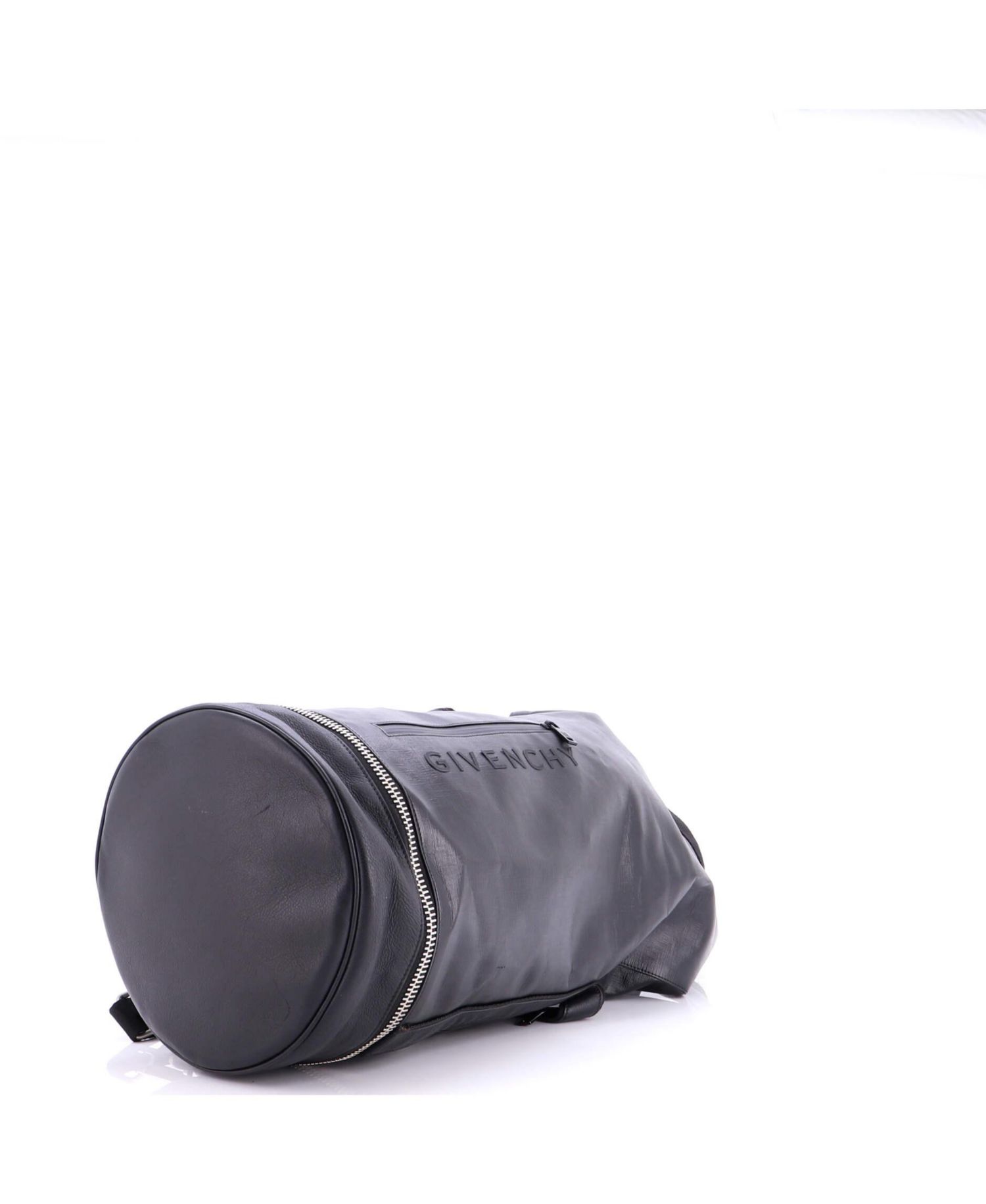 Large Jaw Bag Coated Canvas with Leather