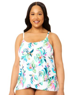Plus Size Scoop Neck Cape Town Tankini Swimsuit