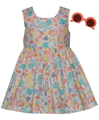 Bonnie Baby Baby Girls Sleeveless Dress and Sunglass - Aqua 58$